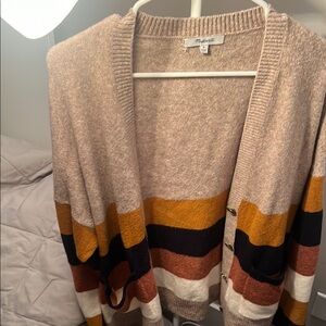 Madewell Cream and Yellow Cardigan Sweater with Cozy Knitted Texture